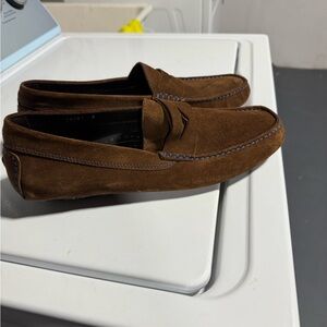 Loafers Tan with Blue Stitching